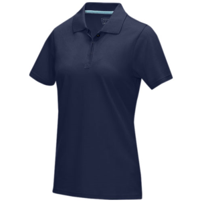 GRAPHITE GREY SHORT SLEEVE WOMEN’S ORGANIC POLO in Navy