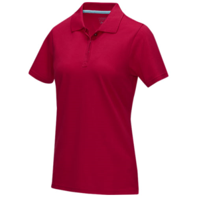 GRAPHITE GREY SHORT SLEEVE WOMEN’S ORGANIC POLO in Red