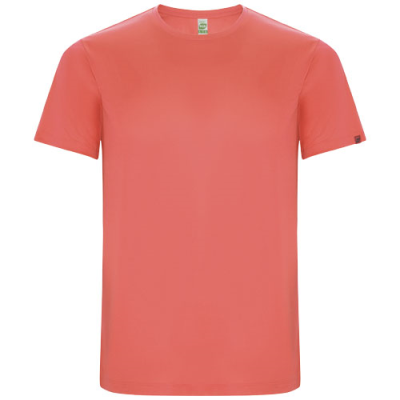 IMOLA SHORT SLEEVE CHILDRENS SPORTS TEE SHIRT in Fluor Coral