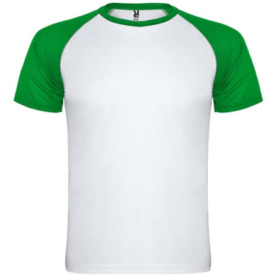 INDIANAPOLIS SHORT SLEEVE CHILDRENS SPORTS TEE SHIRT in White & Fern Green