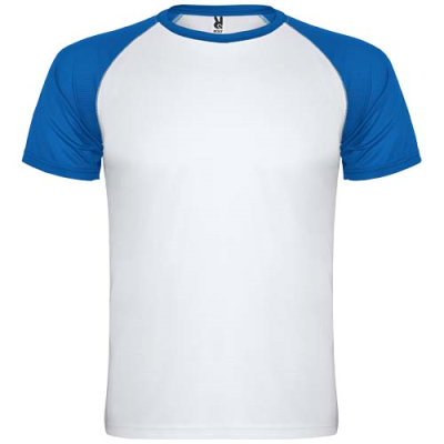 INDIANAPOLIS SHORT SLEEVE UNISEX SPORTS TEE SHIRT in White & Royal Blue