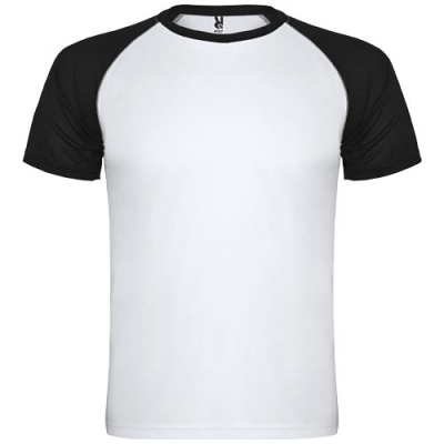 INDIANAPOLIS SHORT SLEEVE UNISEX SPORTS TEE SHIRT in White & Solid Black