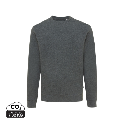 IQONIQ DENALI RECYCLED COTTON CREW NECK UNDYED in Heather Anthracite Grey