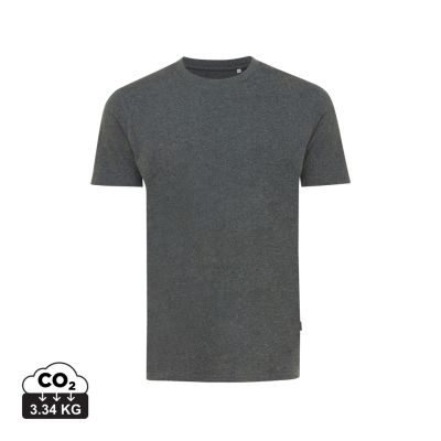 IQONIQ MANUEL RECYCLED COTTON TEE SHIRT UNDYED in Heather Anthracite Grey