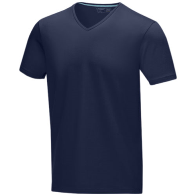 KAWARTHA SHORT SLEEVE MENS ORGANIC V-NECK TEE SHIRT in Navy