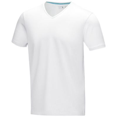 KAWARTHA SHORT SLEEVE MENS ORGANIC V-NECK TEE SHIRT in White