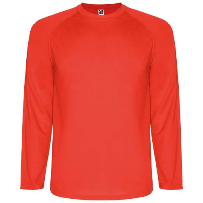 MONTECARLO LONG SLEEVE CHILDRENS SPORTS TEE SHIRT in Red