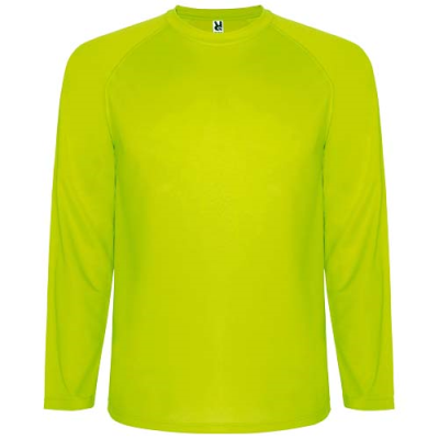 MONTECARLO LONG SLEEVE MENS SPORTS TEE SHIRT in Fluor Yellow