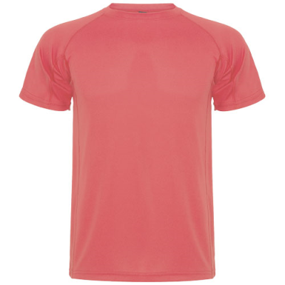 MONTECARLO SHORT SLEEVE CHILDRENS SPORTS TEE SHIRT in Fluor Coral