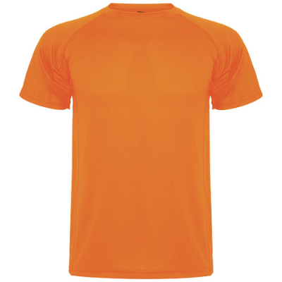 MONTECARLO SHORT SLEEVE CHILDRENS SPORTS TEE SHIRT in Fluor Orange