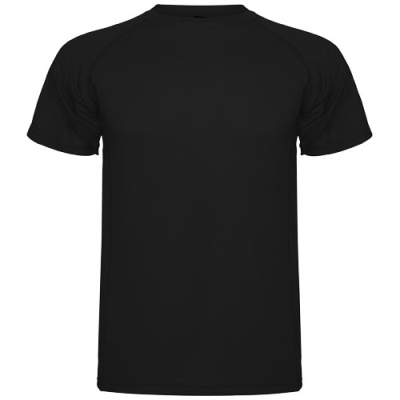 MONTECARLO SHORT SLEEVE CHILDRENS SPORTS TEE SHIRT in Solid Black