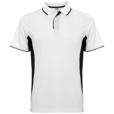 MONTMELO SHORT SLEEVE UNISEX SPORTS POLO in White & Solid Black