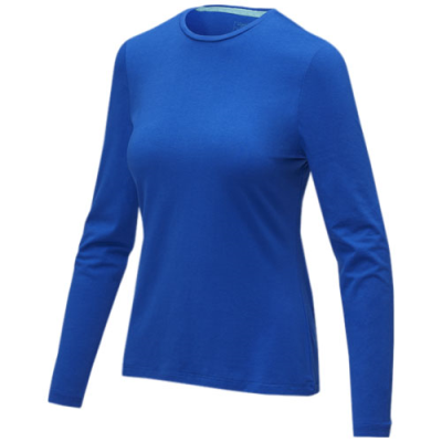 PONOKA LONG SLEEVE WOMENS ORGANIC TEE SHIRT in Blue