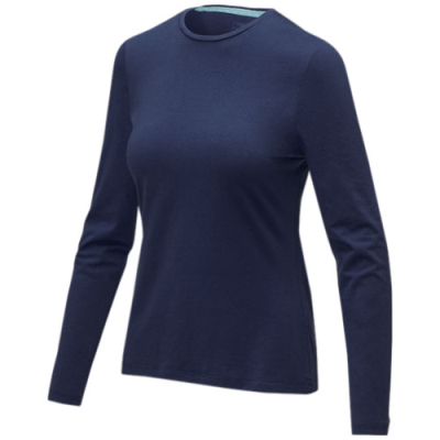 PONOKA LONG SLEEVE WOMENS ORGANIC TEE SHIRT in Navy