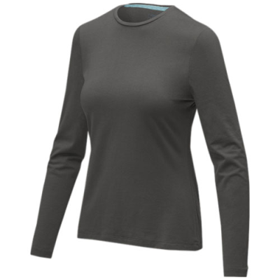 PONOKA LONG SLEEVE WOMENS ORGANIC TEE SHIRT in Storm Grey