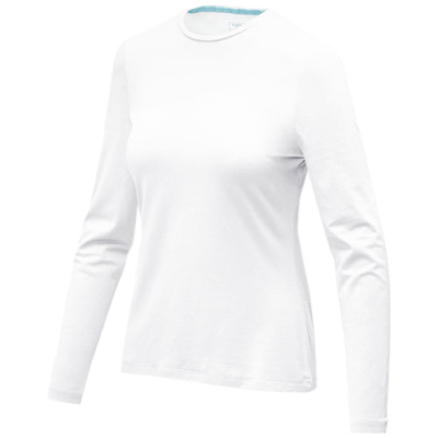 PONOKA LONG SLEEVE WOMENS ORGANIC TEE SHIRT in White