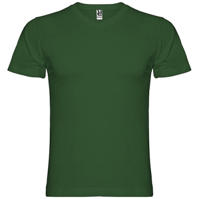 SAMOYEDO SHORT SLEEVE MENS V-NECK TEE SHIRT in Dark Green