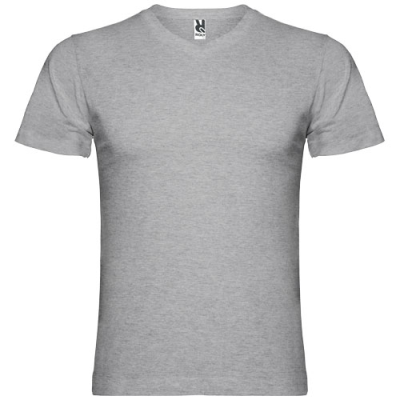 SAMOYEDO SHORT SLEEVE MENS V-NECK TEE SHIRT in Marl Grey