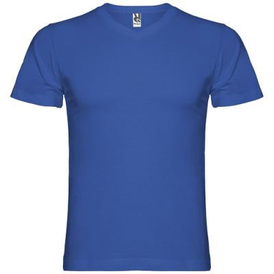 SAMOYEDO SHORT SLEEVE MENS V-NECK TEE SHIRT in Royal Blue