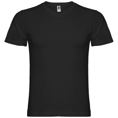 SAMOYEDO SHORT SLEEVE MENS V-NECK TEE SHIRT in Solid Black