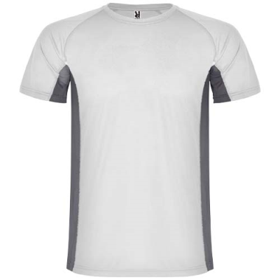 SHANGHAI SHORT SLEEVE MENS SPORTS TEE SHIRT in White & Dark Lead