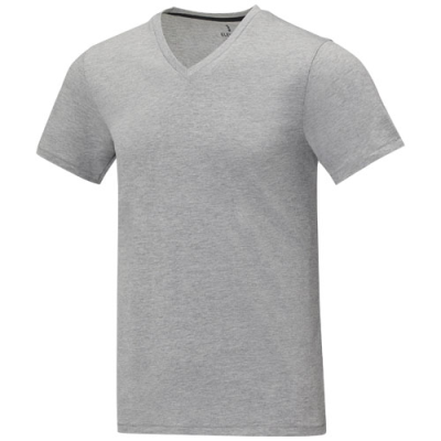 SOMOTO SHORT SLEEVE MENS V-NECK TEE SHIRT in Heather Grey