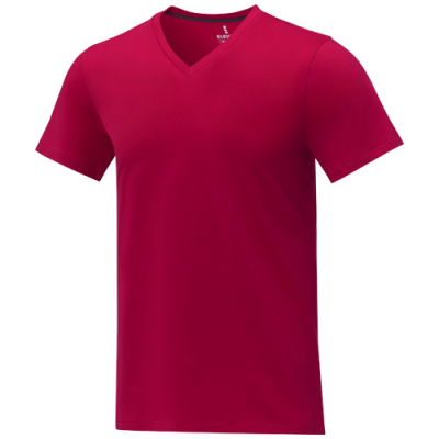 SOMOTO SHORT SLEEVE MENS V-NECK TEE SHIRT in Red