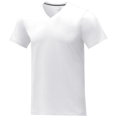 SOMOTO SHORT SLEEVE MENS V-NECK TEE SHIRT in White