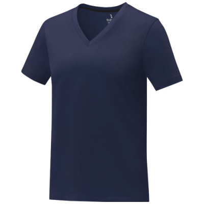 SOMOTO SHORT SLEEVE WOMENS V-NECK TEE SHIRT in Navy