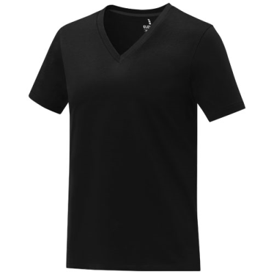 SOMOTO SHORT SLEEVE WOMENS V-NECK TEE SHIRT in Solid Black