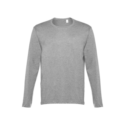 THC BUCHAREST MENS LONG SLEEVE TEE SHIRT - L in Heather Pale Grey