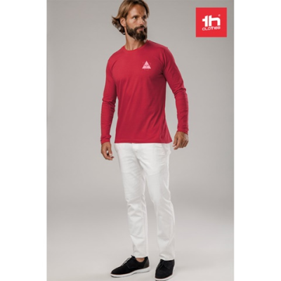 THC BUCHAREST MENS LONG SLEEVE TEE SHIRT - L in Red