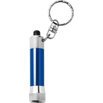 ALUMINIUM METAL LED TORCH KEYRING in Cobalt Blue