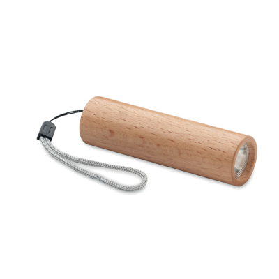 BEECH WOOD WOOD RECHARGEABLE TORCH in Brown