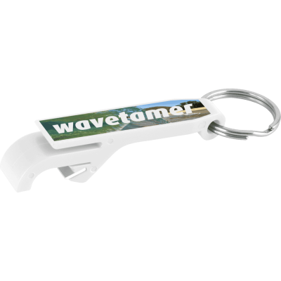 BOTTLE OPENER KEYRING WHITE