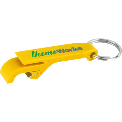 BOTTLE OPENER KEYRING YELLOW