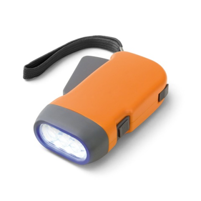 EDDIE KINETIC DYNAMO DYNAMO TORCH with 3 Leds in Orange