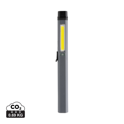 GEAR x RCS RECYCLED PLASTIC USB RECHARGEABLE PENLIGHT in Grey, Black