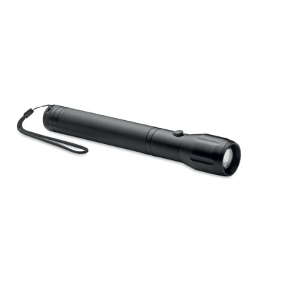 LARGE ALUMINIUM METAL LED TORCH in Black