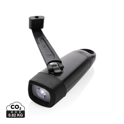 LIGHTWAVE RCS RPLASTIC USB-RECHARGEABLE TORCH with Crank in Black
