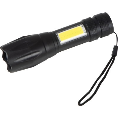 TORCH with Rechargeable Battery in Black