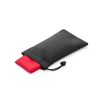 BERNAL RPET SPORTS TOWEL with Non-Woven Pouch in Red