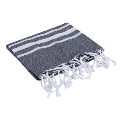 OXIOUS HAMMAM TOWELS - VIBE LUXURY WHITE STRIPE in Navy