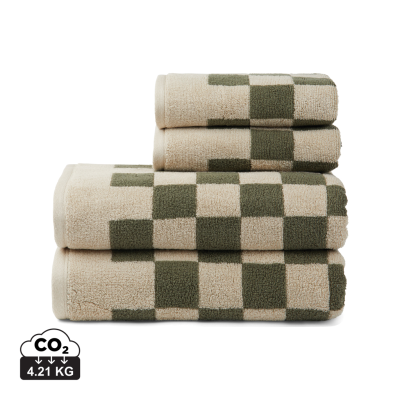 VINGA ELBA OCS ORGANIC COTTON TOWEL, 4 PCS SET in Green, Beige