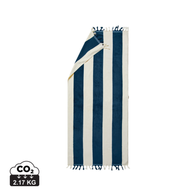 VINGA VALMER BEACH TOWEL in Navy, Beige