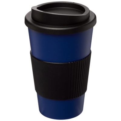 AMERICANO® 350 ML THERMAL INSULATED TUMBLER with Grip in Blue & Solid Black