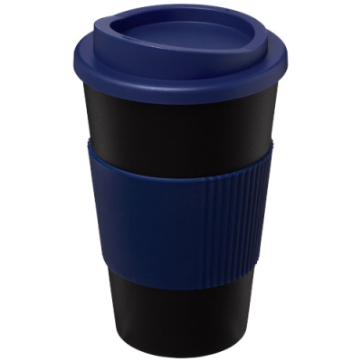 AMERICANO® 350 ML THERMAL INSULATED TUMBLER with Grip in Solid Black & Blue