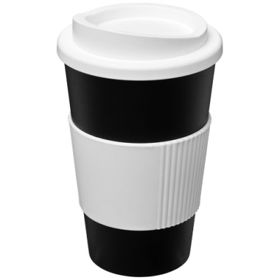 AMERICANO® 350 ML THERMAL INSULATED TUMBLER with Grip in Solid Black & White