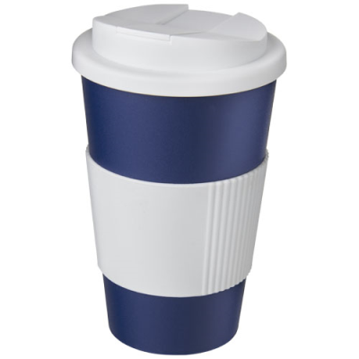 AMERICANO® 350 ML TUMBLER with Grip & Spill-Proof Lid in Blue & White