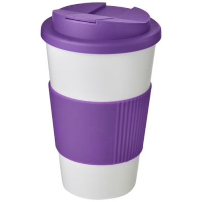 AMERICANO® 350 ML TUMBLER with Grip & Spill-Proof Lid in White & Purple